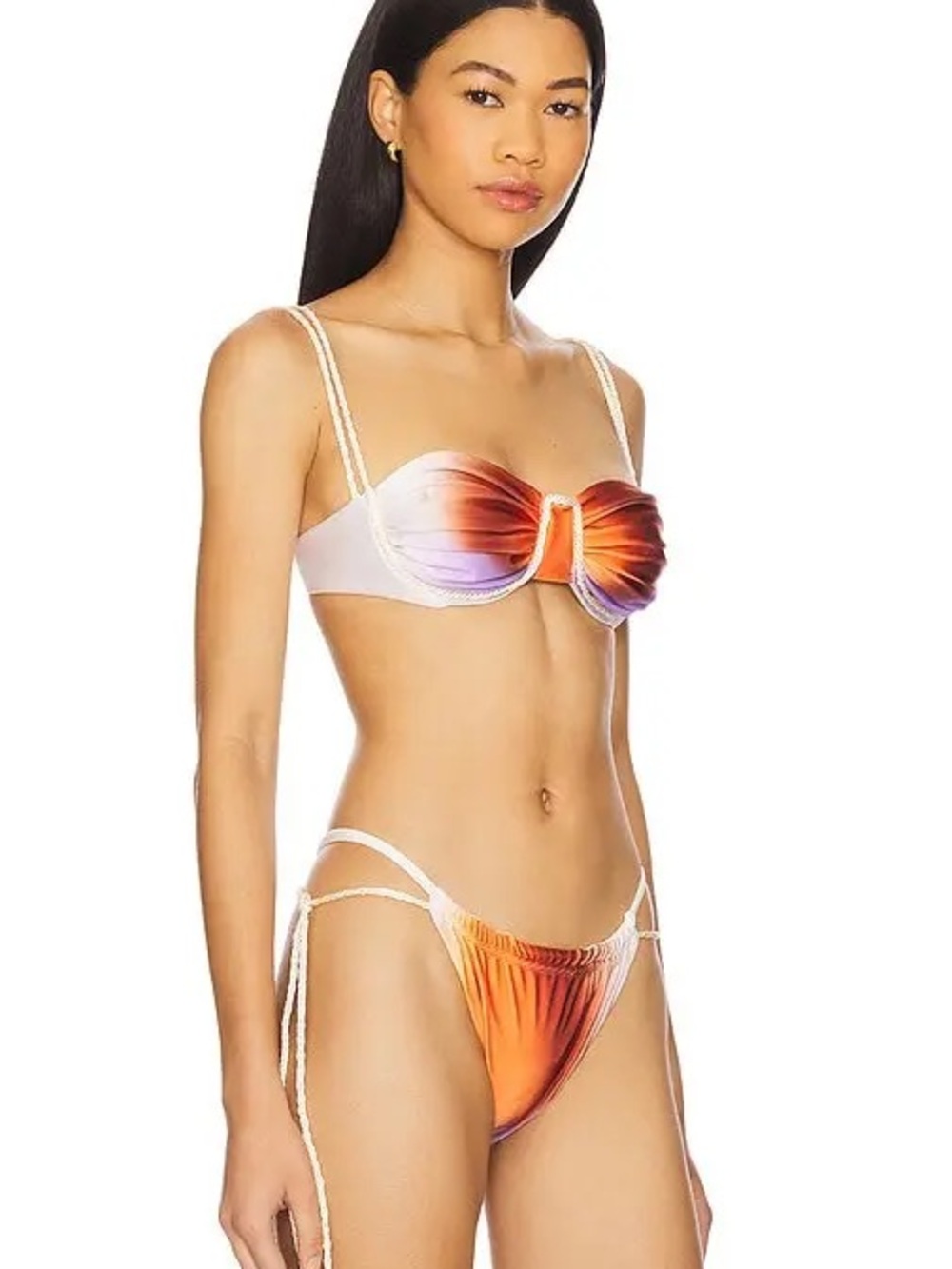 Baobab Collection Orange to Purple Ombre Rope-Trim Bikini - Picture 1 of 7